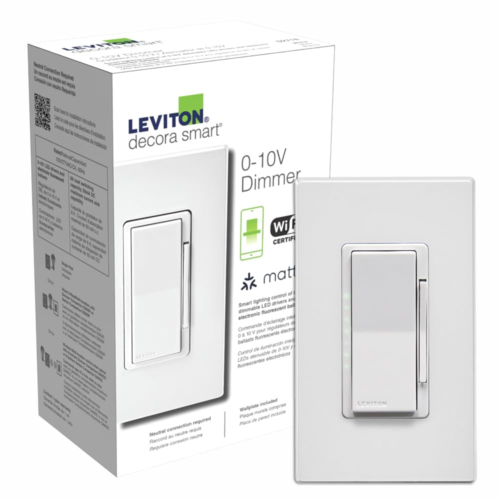 Interruptor Regulador Inteligente Leviton Decora D2710-1bw 0-10 V Wifi