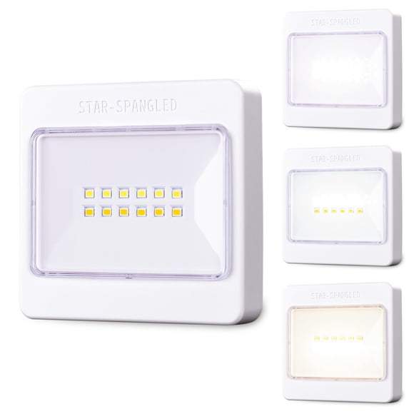 Luz LED tipo puck STAR-SPANGLED de 9 cm regulable – Pack de 3