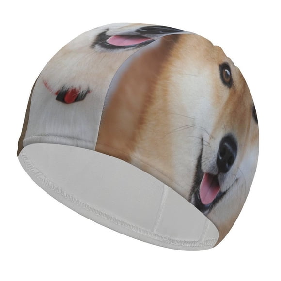 Shiba Inu Gorro de Natación de Licra, Gorro de Baño de Tela Cómoda, Gorro Elástico Antideslizante para Hombres, Mujeres y Niños