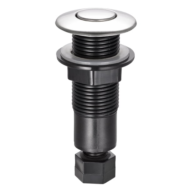 Botón de Interruptor de Aire para Triturador de Basura Uxcell de Acero Inoxidable 304 con Bloqueo Automático de 0.98 pulgadas de Diámetro
