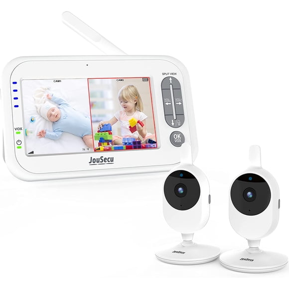 Monitor para bebés JouseCu B024-2T con pantalla LCD de 4.3 pulgadas con 2 cámaras