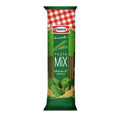 Fideo Pasta Mix Tallarines N°87 Espinaca Bolsa 400 G Carozzi