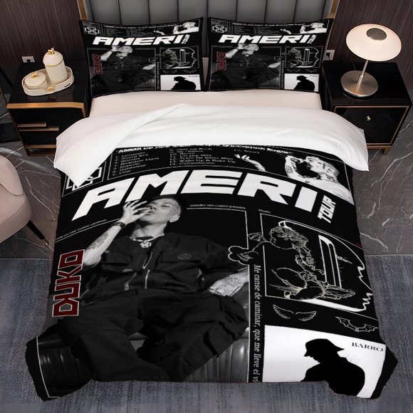 3pcs AMERI Tour Poster Themed Printed Bedding Set Soft Duvet Cover and 2 Pillowcases