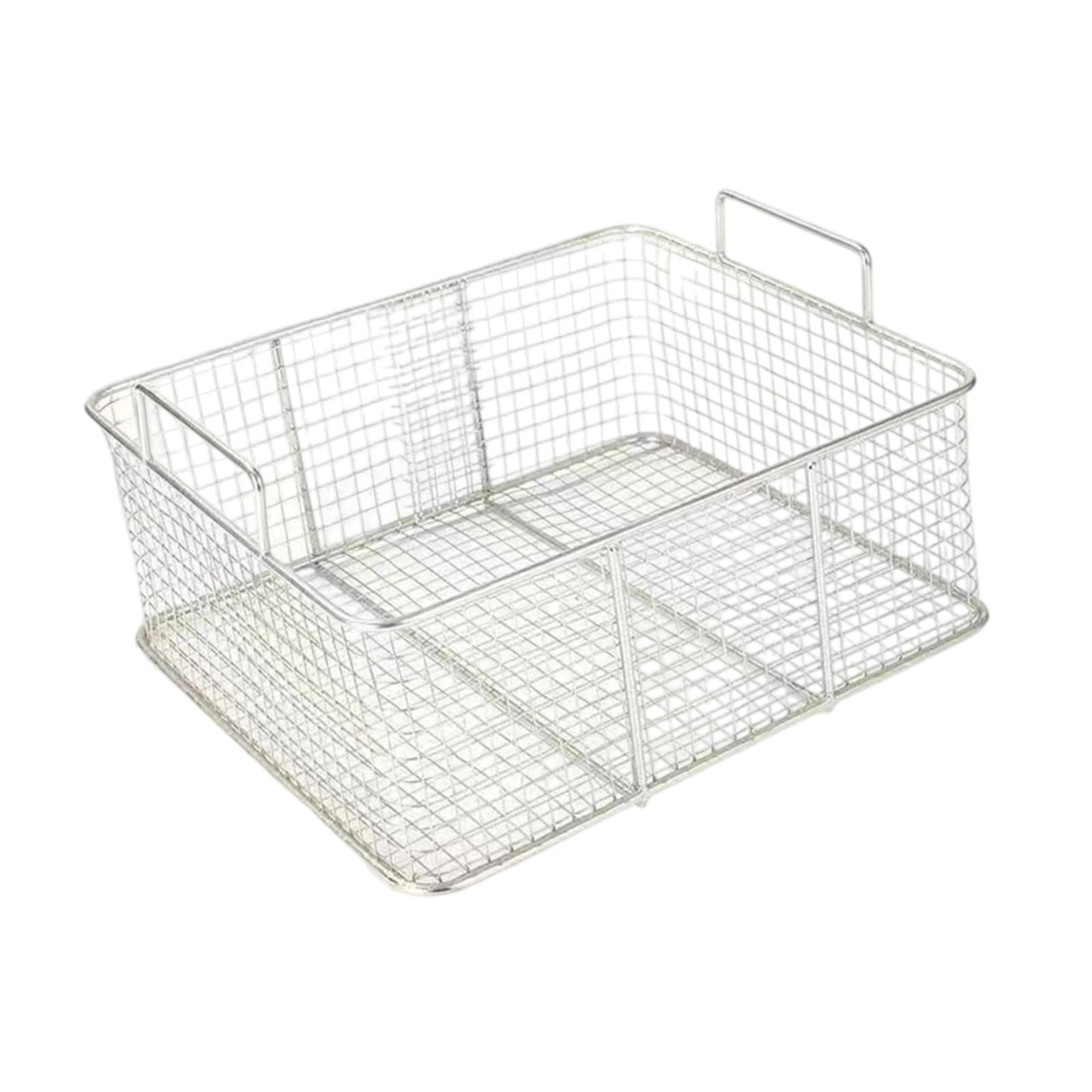 Bothyi - Cesta De Drenaje Cuadrada Para Freír Papas Fritas De Acero Inoxidable 38x25x10cm