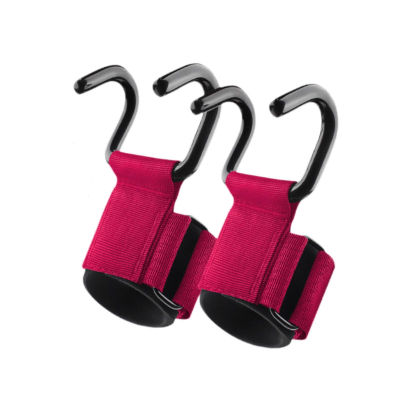 Magideal - Gancho De Pescado De Fitness, Cinturones De Muñeca Acolchados, Ropa Dura, No Deslizamiento, Para Ejercicios En El Gimnasio, Para Hombres Y Mujeres, Pa Rojo
