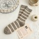 thumbnail image 1 of suxuMhao Calcetines de Felpa a Rayas - 3 Pares, Talla Única para la Mayoría, Gris Claro y Beige, Engrosados para Mantener el Calor, Adecuados Como Calcetines hasta la Pantorrilla, Calcetines a Media, 1 of 2