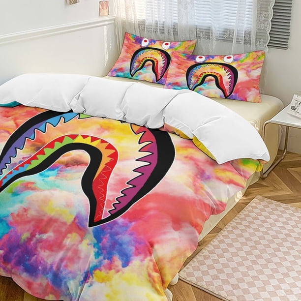 Color Blast Rainbow Bape Shake Camo Comforter Set Soft 3 Pcs Twin Bedding Sets Thicken for All Season