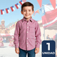 thumbnail image 1 of Camisa Huaso Cuadrillé Algodón Niño Juvenil Color Rojo, 1 of 8