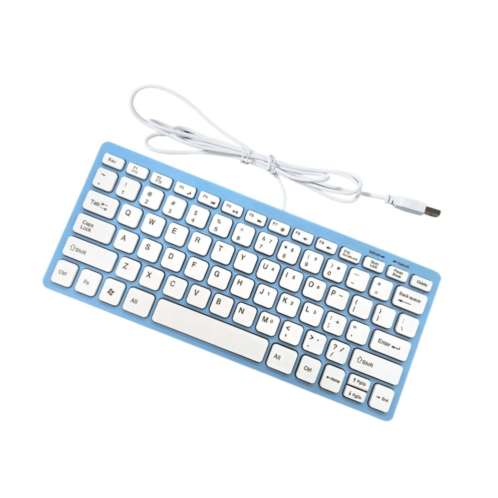 Magideal - Teclado Con Cable Keystroke Silencioso, Regalos De Amigos, Enchufe Y Reproducción De 78 Teclas Que Escriben Cómodo Para La Computadora Portátil De La Azul