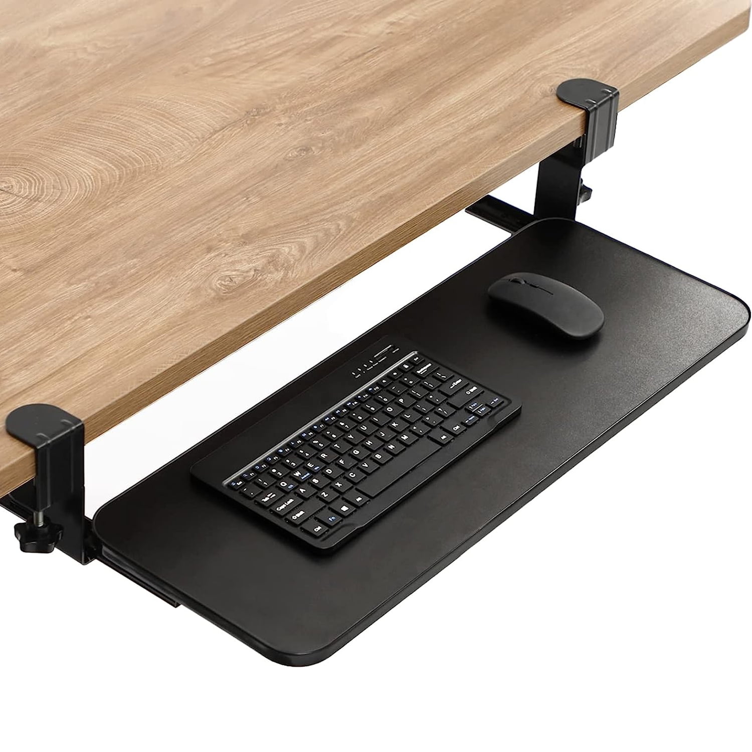Newo - Bandeja Teclado Bajo Escritorio Con Riel Y Prensa