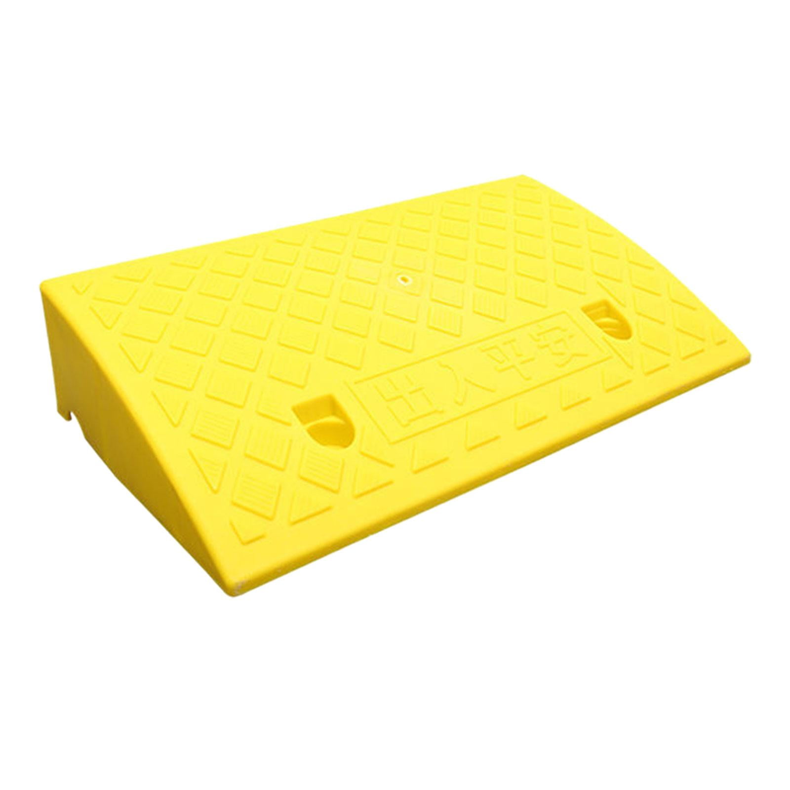 Ioensy - Rampa De Acera Para Entrada, Almohadilla De Rampa Ligera Y Resistente Para Bicicleta, Scooter, 50 Cm X 27 Cm X 11 Cm, Color Amarillo