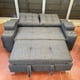 thumbnail image 4 of Sofá Cama Confort Plus 2 Plazas Lino Gris Oscuro Reclinable con Baúl y Cojines, 4 of 4