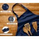 thumbnail image 4 of Pack de 10 delantales unisex Utopia Kitchen resistentes al agua, azul marino, 4 of 6