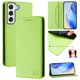 thumbnail image 1 of Funda Billetera con Soporte para Samsung Galaxy S21 FE 5G Bloqueo RFID Plegable Verde claro, 1 of 6