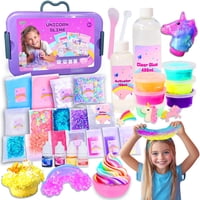 Kit De Slime Carolart Unicorn Fluffy Con 6 Recipientes Herméticos