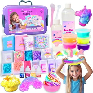Kit De Slime Carolart Unicorn Fluffy Con 6 Recipientes Herméticos