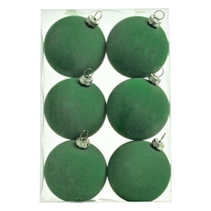 Magideal - 6X Adornos De Bolas Navideñas Flocadas, Adornos Colgantes Para Árboles De Navidad, Adornos Navideños, Bolas Navideñas De Terciopelo Para El Hogar Para Verde