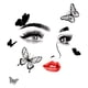 thumbnail image 4 of 2 Sheet, Beautiful Eye Red Lip Butterfly Wall Sticker, Living Room Bedroom Decorative Background Sticker, Reusable Self-adhesive PVC Wall Sticker, 11.8in*23.6in*2, 4 of 4