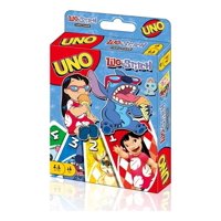 Mattel - Juego Uno Stitch - Juego De Cartas Físico 2-10 Jugadores Azul