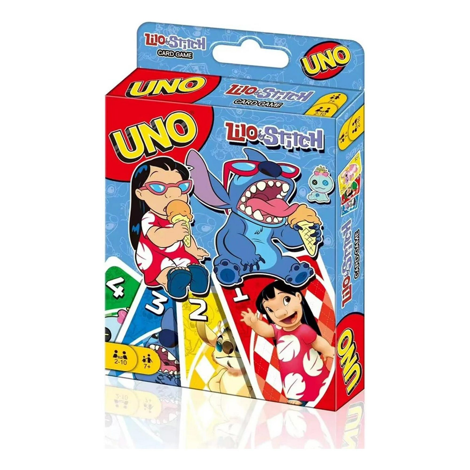 Mattel - Juego Uno Stitch - Juego De Cartas Físico 2-10 Jugadores Azul