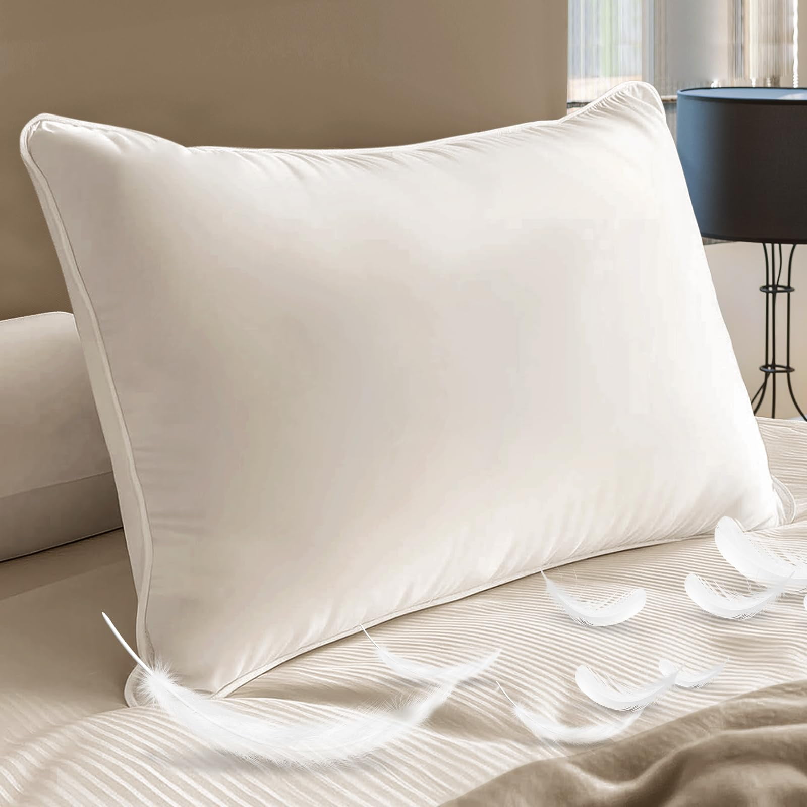 Almohada Bhz Con Plumas De Ganso, Colección De Hotel De Lujo