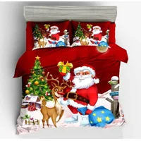 Casadeliacl - Cubrecama Navideño 2 Plaza Quilt De Verano Tf Rojo Papá Noel