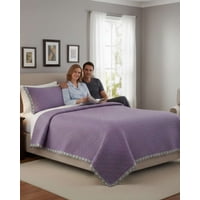 Mylhogar - Cubrecama Premiun 2 Plazas Con Delicado Bordado En Las Esquinas