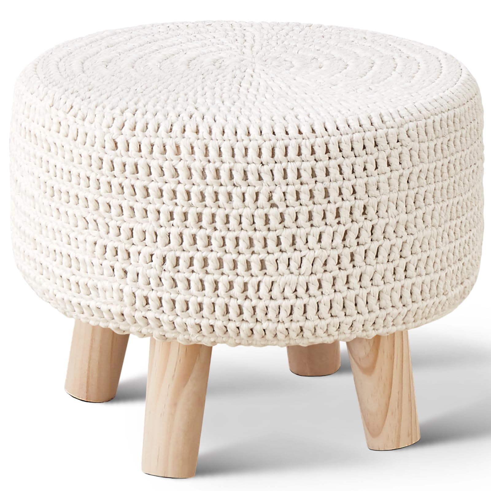 Puf Otomano Wimarsbon 100% Algodón Tejido Bohemio Beige