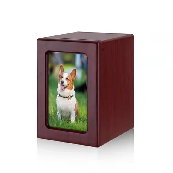 Urna para mascotas Cuodia 8.4x9x12.4 cm de madera y collar