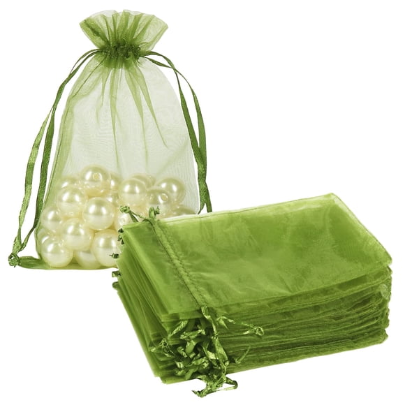 Bolsas de organza HRX paquete 10x15 cm verde oliva 100 unidades