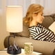 thumbnail image 2 of Dreamholder Lámpara de mesa con 3 puertos de carga USB, moderna lámpara de escritorio con toma de CA y soportes para teléfono, lámpara de noche perfecta para dormitorio, sala de estar, oficina, 2 of 3