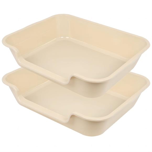 Caja de arena para gatos Ying Tutu, paquete de 2 unidades, extra grande, 61 x 51 cm, entrada baja