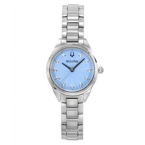 Reloj Bulova Sutton Diamond Accents Stainless Steel Light Blue Dial Quartz 96P250 Women'S Watch