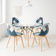 thumbnail image 2 of Comedor Mesa Eames Redonda vidrio 100cm + 4 Sillas Eames Patchwork Tela Wood Celeste, 2 of 9