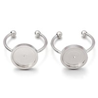 Bothyi - Base De Anillos De Acero Inoxidable, 5 Uds., Suministros Para Fabricación De Joyas, Bandeja Redonda, Bricolaje, Plata, 8Mm