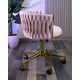 thumbnail image 3 of Silla Escritorio Giratoria Queen Base Dorada - Rosa, 3 of 4