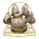 thumbnail image 1 of Juego té diseño floral tetera soporte organizador hogar, 1 of 3