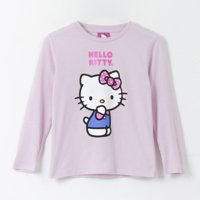 Polera Manga Larga Niña Personaje Blanco Hello Kitty