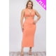 thumbnail image 1 of Saronite Vestido Midi con Escote Halter, Corte Entallado, Espalda con Lazo Doble y Abertura en el Muslo, Color Flamenco (Talla Grande para Mujer), 1 of 5