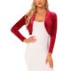 thumbnail image 1 of INSPIRE CHIC Chaqueta de Terciopelo Abierta con Manga Larga y Cuello con Solapa para Mujer, Talla M, Rojo, 1 of 6