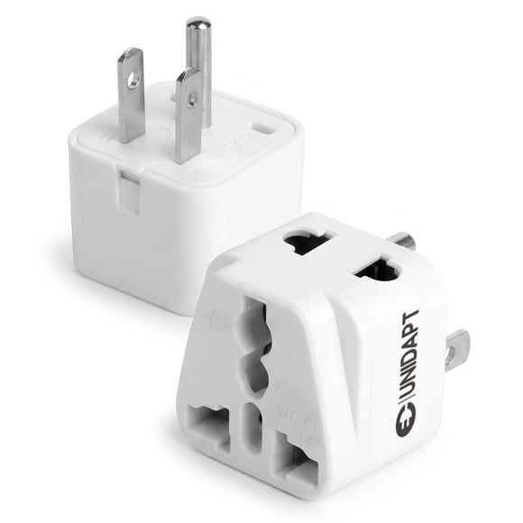Adaptador de viaje Unidapt de Reino Unido a EE. UU., paquete de 2, enchufe universal