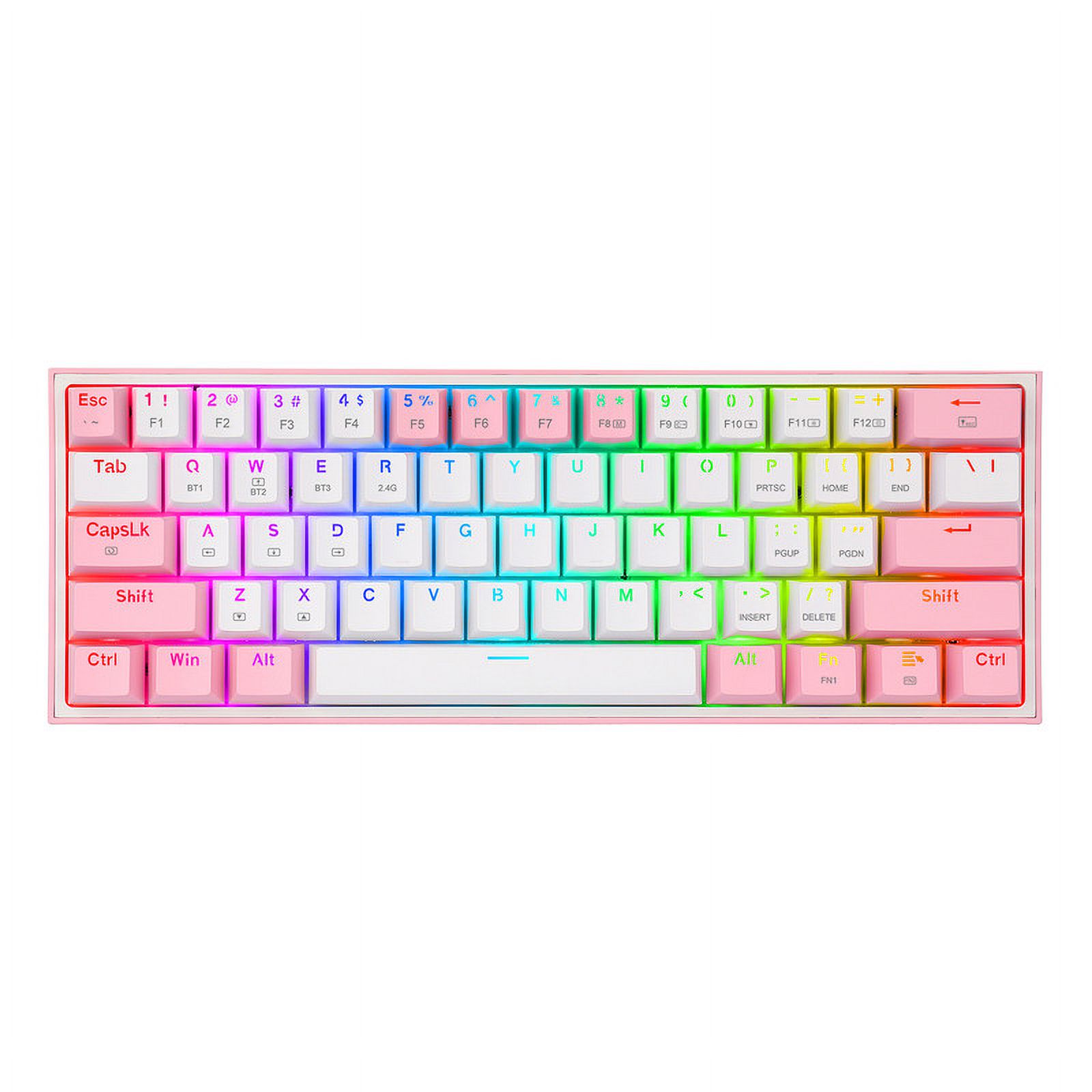 Redragon - Teclado Fizz Pro White/Pink - Red Sw Wifi Sp K616-Rgb Wp Sp