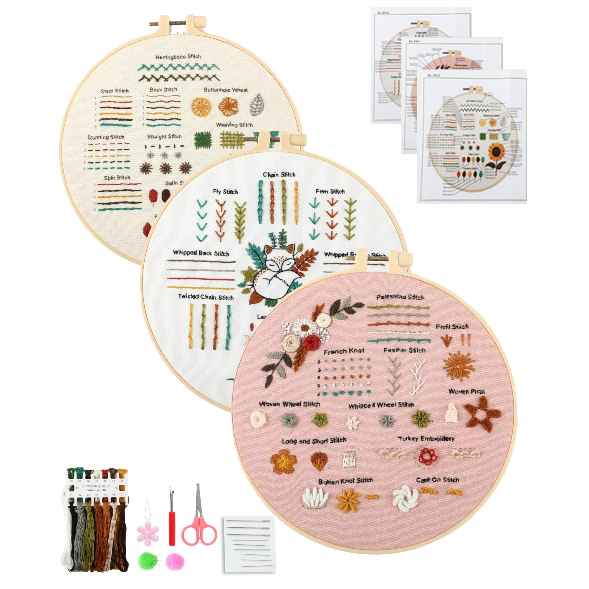 Kit Básico De Bordado Joinrun Para Principiantes, Bricolaje, Con 3 Juegos