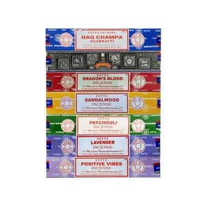 Set De Regalo Incienso Satya Nag Champa Super Hit Sangre De Dragón 7 Aromas
