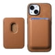 thumbnail image 3 of Funda de Cuero Magnética con Tarjetero para iPhone 15 Plus Cubierta Delgada Marrón, 3 of 5