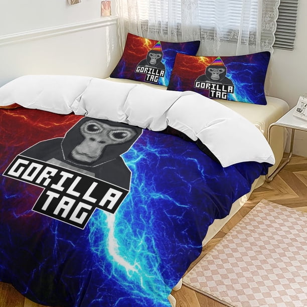 Red Blue Lightning Hat Gorilla Tag Comforter Set Soft 3 Pcs Twin Bedding Sets Thicken for All Season