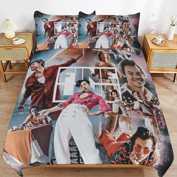 Harry Styles Durable Weave Texture Light Structure Easy Fit Sleep Time Duvet Cover Sets for Homes