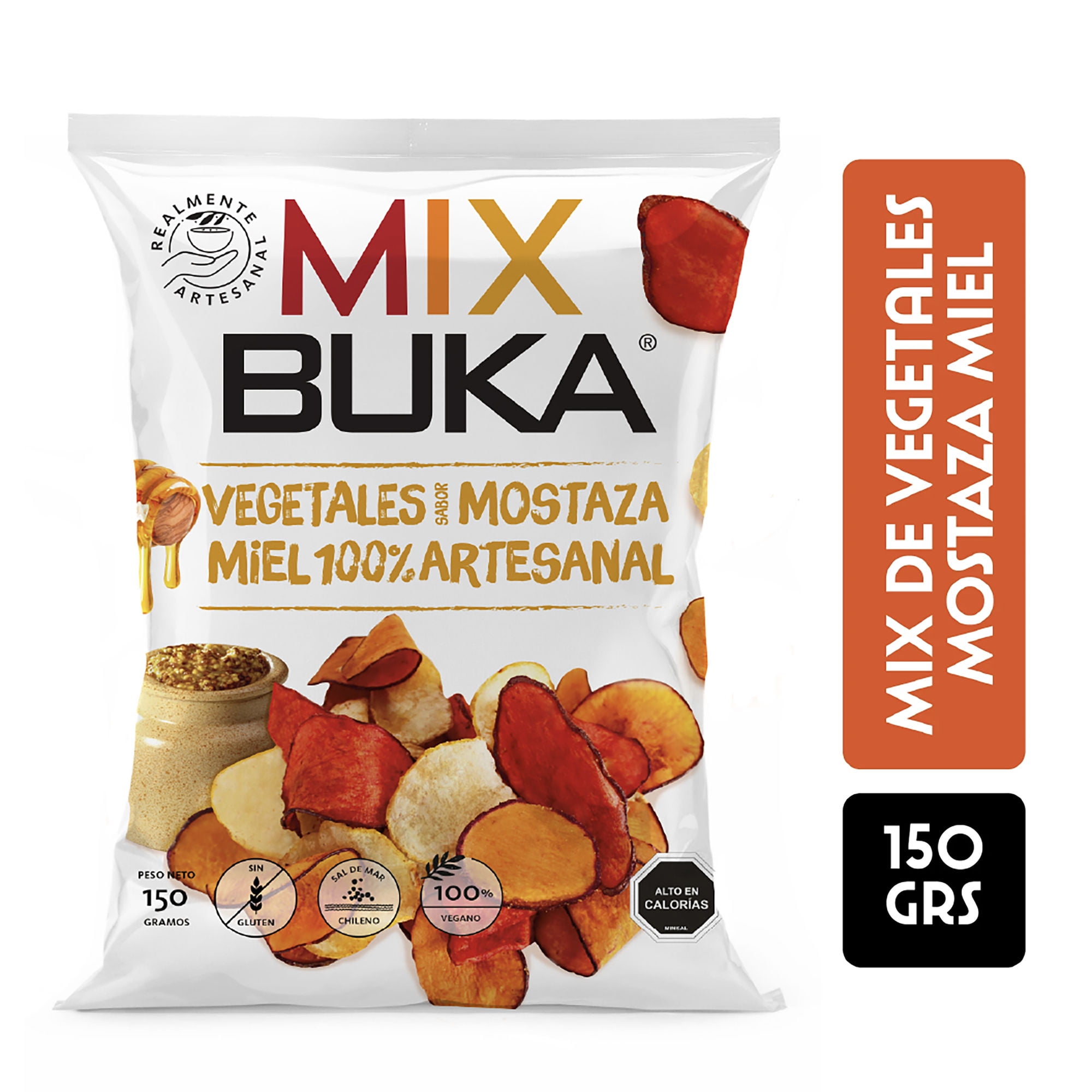 Chips Vegetales Mostaza Miel 150 g Buka