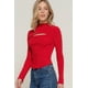 thumbnail image 4 of top Largo de Punto Acanalado con Cuello Alto y Aberturas Laterales, 4 of 5