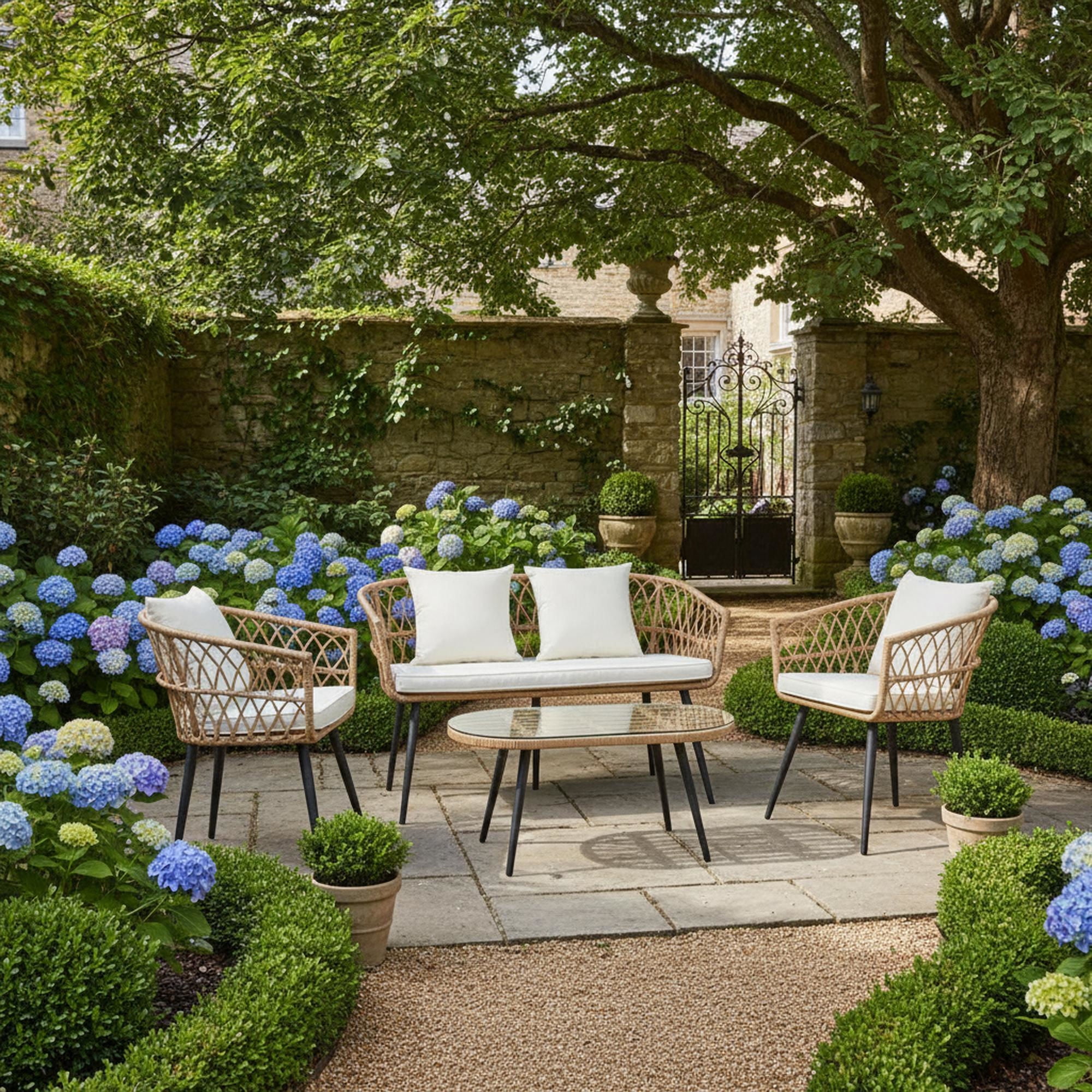 Mainstays - Juego Terraza 4 Piezas Beige